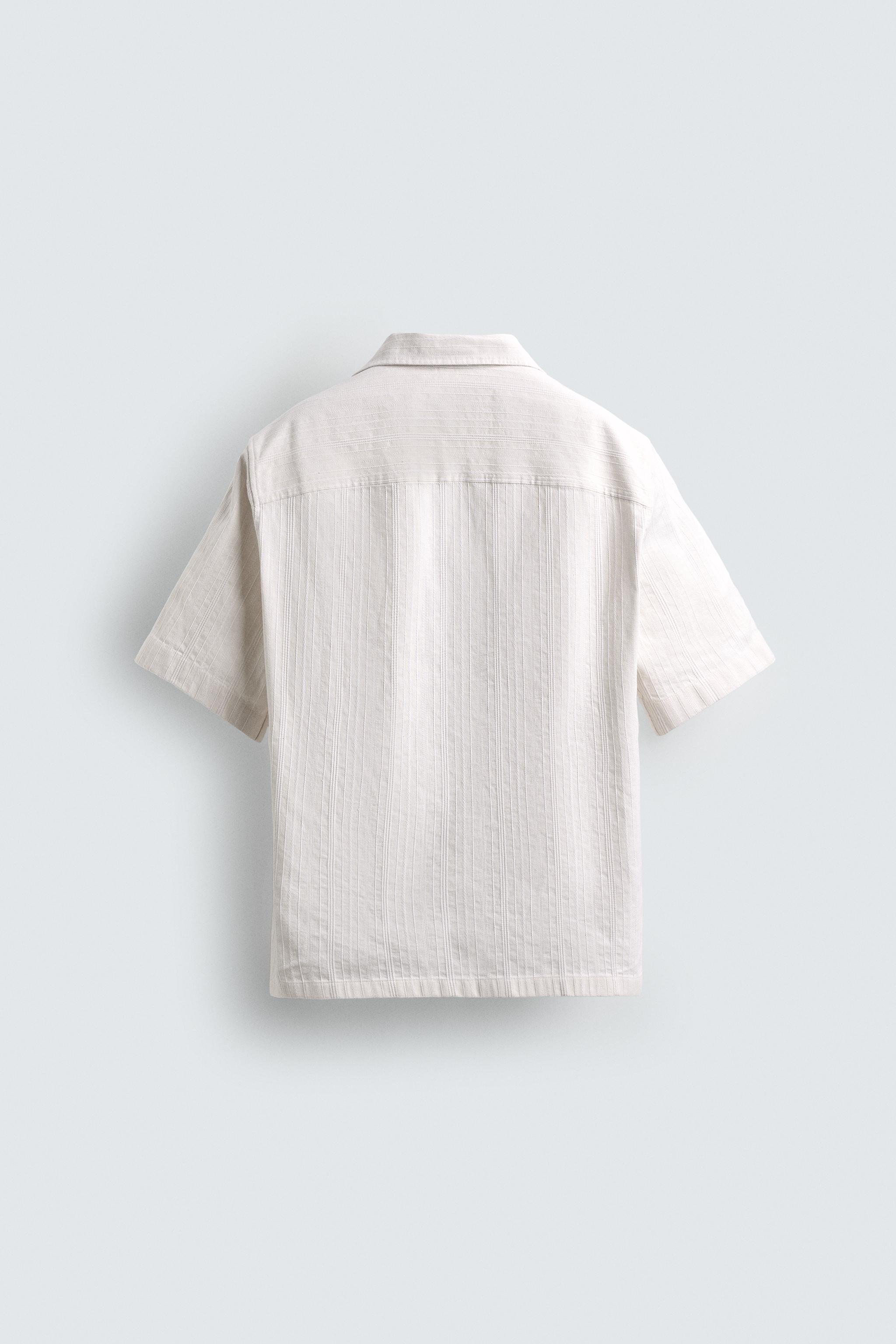 CHEMISE RELAXED FIT JACQUARD RAYURES